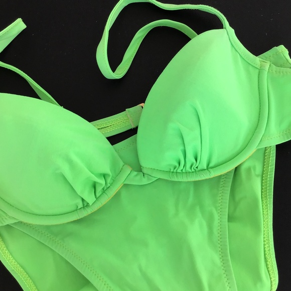le foglie mare swimwear neon green bikini set size S - Picture 10 of 10